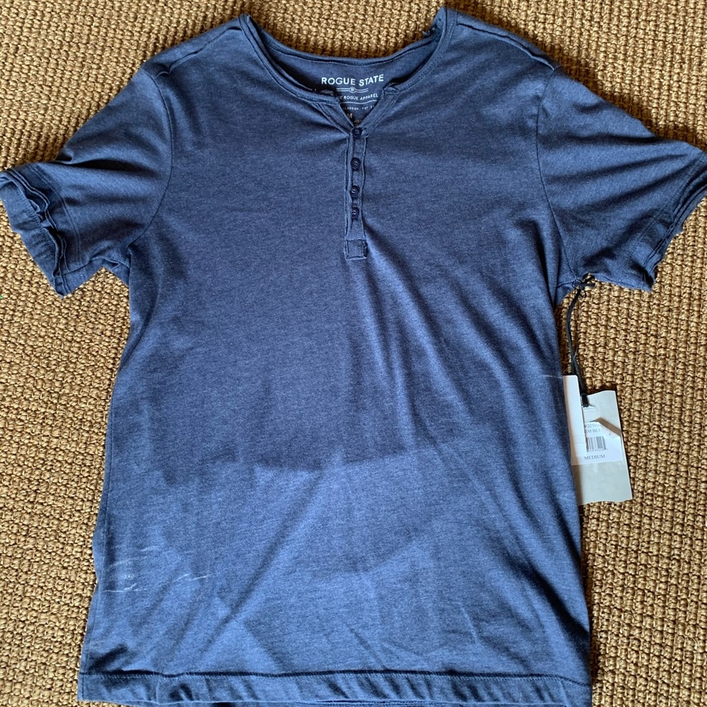 Rogue state blue halfway button up blue